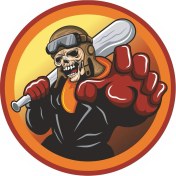 Resim Sticker Fabrikası Beyzbol Sopalı Kurukafa Kuru Kafa Sticker 00556 