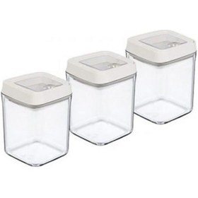 Resim Vakumlu Erzak Kavanozu Kare 3lü Setoky234 925 Çok Renkli 