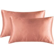 Resim Yifomall Turuncu Renkli Simülasyon Ipek Yastık Kılıfı 51x92 Cm 2 Adet, Ev Dekoru İçin Konforlu Ve Dayanıklı, Yatak Odası Ürünü 