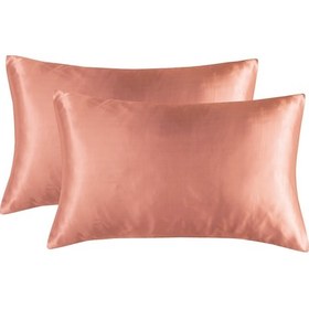 Resim Yifomall Turuncu Renkli Simülasyon Ipek Yastık Kılıfı 51x92 Cm 2 Adet, Ev Dekoru İçin Konforlu Ve Dayanıklı, Yatak Odası Ürünü 