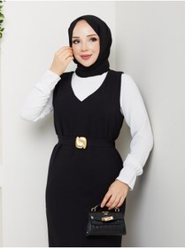 Resim CNG MODA Tesettür Gold Tokalı Jile Takım 