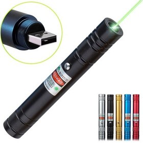 Resim Fithome 100mw Desen Başlıklı Usb Şarjlı Yeşil Lazer Pointer Çok Renkli 