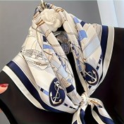 Resim 1 adet Kadın Bohem tarzı baskılı kare eşarp, 70.05 cm elastik polyester şal, ince, sıcak tutan, dekoratif, makinede yıkanabilir, tüysüz, %100 polyester, 100g 