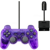 Resim Mor Kablolu Şok Uzaktan Kumanda Ps2 Kablolu Oyun Controle Joypad Sony Ps2 Kablolu Denetleyici Gamepad Aksesuarları 
