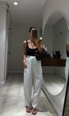 Resim Ekru Cep Detaylı Şalvar Pantolon 