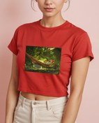 Resim Gün Işığı ve Gölge Crop Tişört 