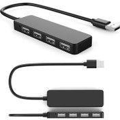 Resim Xhang 4ports USB Hub 2.0 Yüksek Hızlı Adaptörü Çok Splitter Genişletme Masaüstü Pc Dizüstü 