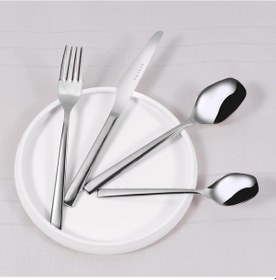 Resim Serenk New York Çelik Çatal Kaşık Bıçak Takımı 24 Parça Gümüş 