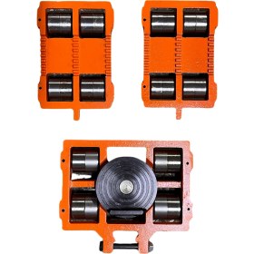 Resim 6 Ton Kapasiteli Metal Tekerlekli Makina Taşıma Arabası, 360° dönebilen Endüstriyel Tip, Depo ve Fabrikaya Uygun, Yük Taşıma Arabası , Domuz Arabası 