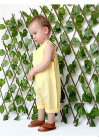 Resim Miababy Nakışlı Yazlık Efil Tulum sarı 