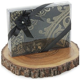 Resim Gelin Damat Bohçasına Uygun Hediyelik Kutulu İnci Tesbihli Çeyizlik Seccade Seti Siyah 001 