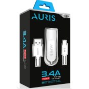 Resim Araç Şarj Cihazı Oto Çakmaklık Şarj Cihazı Seti 2 Port USB + Type C Kablolu Yüksek Hızlı Şarj 3.4 A 