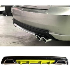 Resim Hyundai Accent Uyumlu Admire Sarı Difüzör Çiftli Kare Egzoz Görünümlü D Tip Difizör 2003 - 2006 