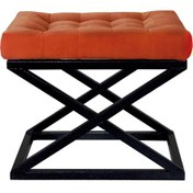 Resim Evodeko Siyah Çapraz Ayaklı Turuncu Puf 