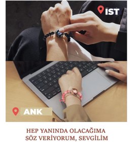 Resim Totwoo Mesafe Bilekliği - Akıllı Dokunmatik Sevgililer Bilekliği 