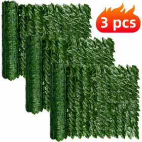 Resim 432 Parça, Toplam 3 Adet 300cm * 50cm Gerçekçi Dış Mekan Yapay Sarmaşık Yeşil Gizlilik Çiti Duvar Ekranı, Dökülmez UV Dayanıklı Sahte Sarmaşık Yapraklı Trelis Paneli - Teras, Balkon, Bahçe ve İç/Dış Mekan Dekorasyonu için Uygun 