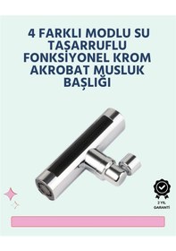 Resim Mey İthalat Krom Kaplamalı Çok Fonksiyonlu Musluk Başlığı Paslanmaz Malzeme 