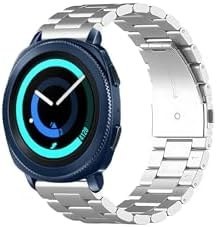 Resim Samsung Gear Sport Uyumlu Kordon Klasik Baklava Model Paslanmaz Çelik Metal Kayış 