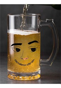 Resim Saçmalama İstersen Tasarımlı Bira Bardağı Saydam 