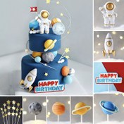Resim 1 adet Rocket Stars Astronot Kek Üstü - Mavi Planetaryum ve Uzay Temalı Parti Süsleri, Dış Uzay Doğum Günü, Gençler Duşu ve Kek Süsleme için Dayanıklı Plastik Cupcake Toppers, Uzay Parti Süsleri, Gençler Duş Malzemeleri, Eğlenceli Tasarım, Detaylı Görseller 