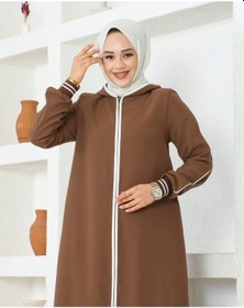 Resim Biyeli Ribana Detaylı Ferace - Kahve / F0128 Taba 
