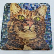 Resim Şeker Portakalım Dekoratif Figürlü Doğal Taş Banyo Gider Kapağı Süsü Tekli 10X10 cm 
