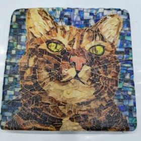 Resim Şeker Portakalım Dekoratif Figürlü Doğal Taş Banyo Gider Kapağı Süsü Tekli 10X10 cm 