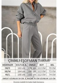 Resim Neşeli Butik Kadın Penye 3 İplik Şardonlu Kumaş Eşofman Takımı Gts022 - Antrasit Antrasit 