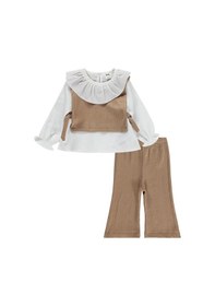 Resim Bebe Yakalı 6-18 Ay Takım - Bej 