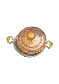 Resim Bakır Tava Kapaklı Tava Orta Boy 20 Cm Tava Kapaklı Bakır Tava 