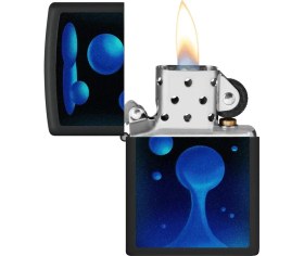Resim Zippo Çakmak 48675: Siyah Mat ve Siyah Işık Lav Lambası Tasarımı 