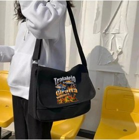 Resim Violon Tralalelo Giraffa Baskılı Unisex Postacı Çantası 