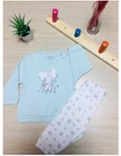 Resim Kız Bebek Sevimli Fil Desenli Alt Üst Pijama Takımı Mint 