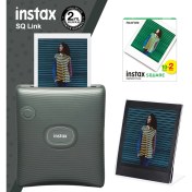 Resim Fujifilm Instax Sq Link Yeşil Yazıcı 20LI Square Film ve Pleksi Çerçeve 