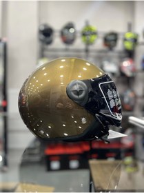 Resim MTS FX-101 Kahverengi Yarım Kask Siyah Vizörlü 