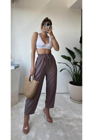 Resim Lady Pixie Gofre Kumaş Yanlardan Cepli Şalvar Pantolon 