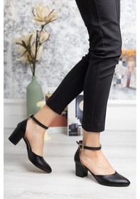 Resim GİMER - 7 Punt Karnıyarık Siyah Cilt Stiletto - MZ110101G Siyah 