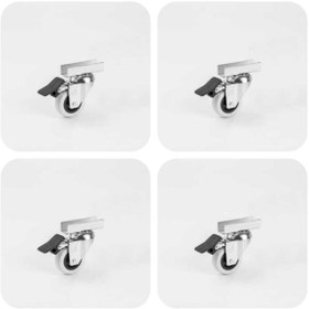 Resim ARON Hts318 Tekerlek Sehpa Masa Büro Ofis Mobilya Tekeri 50*20 18mm U Geçme Frenli (4 ADET) 