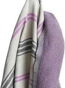 Resim Peştemal 90 X 180 Cm Jakarlı%100 Pamuk El Dokuması Püsküllü | Kutulu Ruby | Natur - Mor - Siyah 