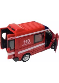 Resim Vardem Sesli Işıklı Çek Bırak Metal Itfaiye - 588B-İTFAIYE 