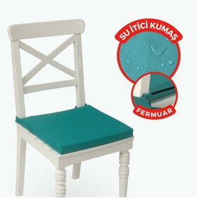 Resim Fermuarlı Sandalye Minderi Su İtici Kumaş 40x40cm Turkuaz 