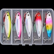 Resim 5 Adet Metal Jig Balıkçılık Yemleri: 10G/15G/20G/30G/40G - Kıyıdan Atış Balıkçılık Yemleri, Jigging Yemleri, Yapay Bas Balıkları Yemleri, Wobbler, Bas Balıkçılık Yemi Takımı, Tatlı Su ve Tuzlu Su İçin Alabalık Jigging Yemi 