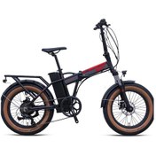 Resim Loop Dıscovery - 20 - Katlanır Fat Bike - 7 Vites - H.disc - Elektrikli - Mat Siyah-kırmızı/füme 