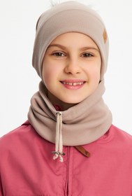 Resim Babygiz Kız Bebek Çocuk Kürk Ponponlu Şapka Bere Boyunluk Takım Rahat %100 Pamuklu Kaşkorse 