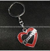 Resim Kalp Türkiye Yazılı Kırmızı Beyaz Gümüş Renk 3D Anahtarlık 