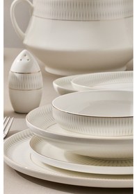 Resim Aryıldız Serenity 60 Parça 12 Kişilik Yemek Takımı Beyaz - Gold 