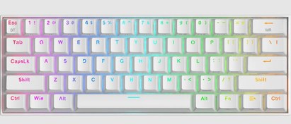 Resim REDRAGON K530W-RGB-PRO RGB BROWN SWITCH KABLOSUZ MEKANİK Q GAMİNG KLAVYE BEYAZ 