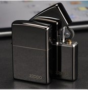 Resim Zippo Çakmak Logolu Ebony Parlak Siyah 24756zl 