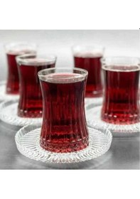 Resim Elysia Çay Bardağı Çay Takımı Seti 12 Parça Çay Tabak Elysia Şeffaf 