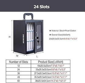 Resim Sınıf Birlikleri ve Hastaneler için Taşınabilir Çelik Cep Telefonu Soyunma Kutusu Duvar/Zemine Monte Kolu 9 "13" 17" 21" Güvenli Depolama Çözümü (24 Yuva) 